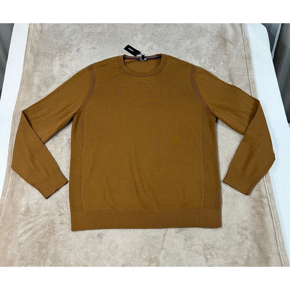 Express Crewneck Sweater Men's size XL Brown Merino Wool Blend 01776382 NEW